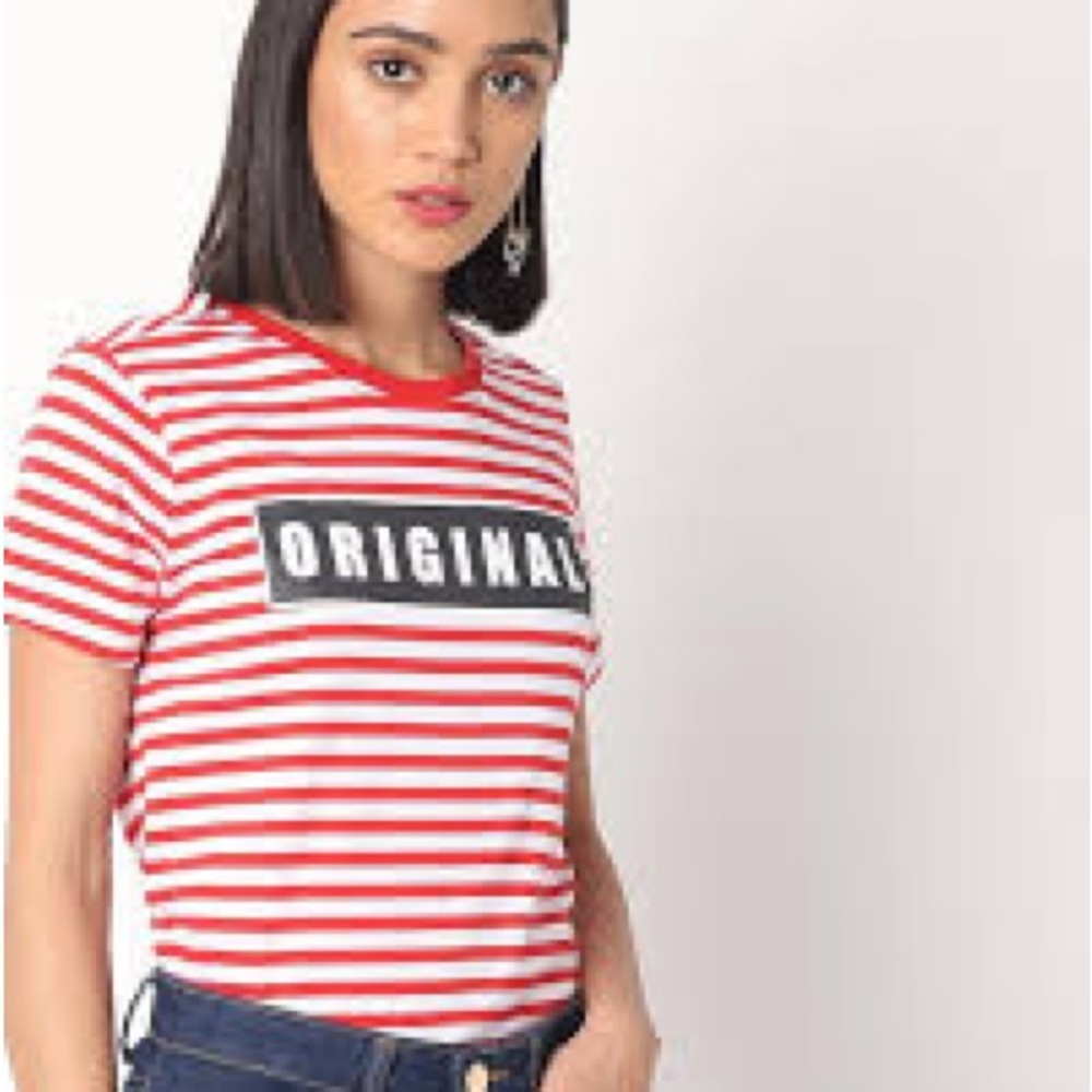 DNMX Small Red and White Striped Shirt